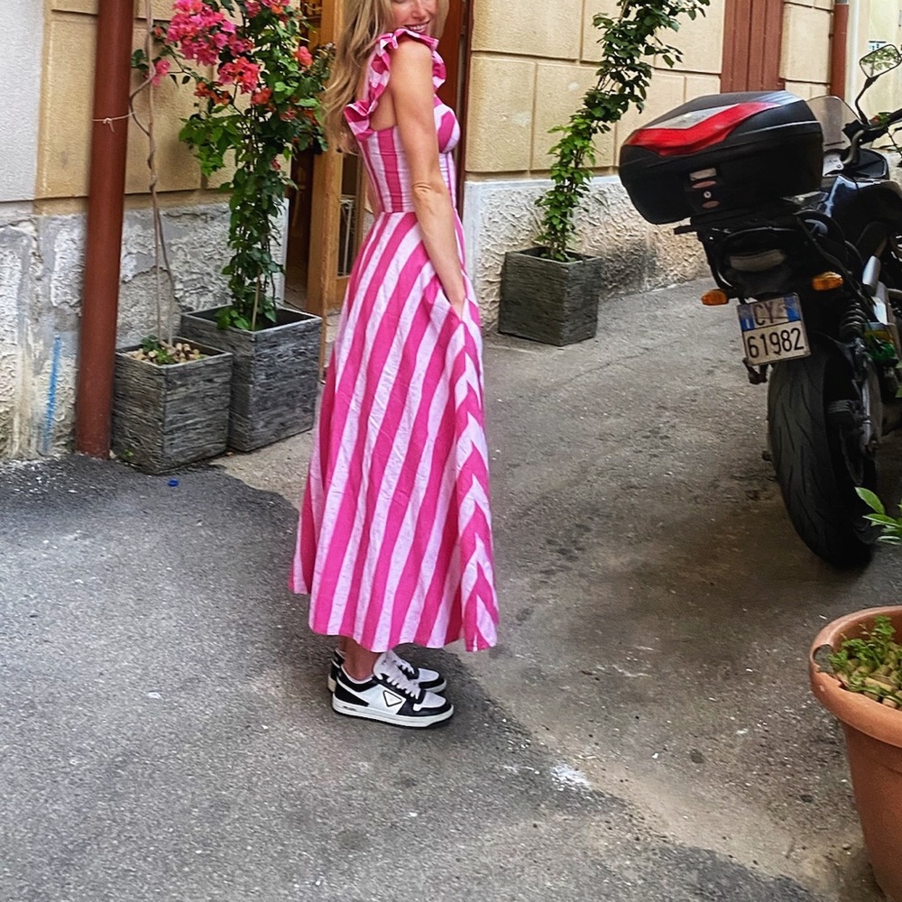Sika Pink and White Striped Dress